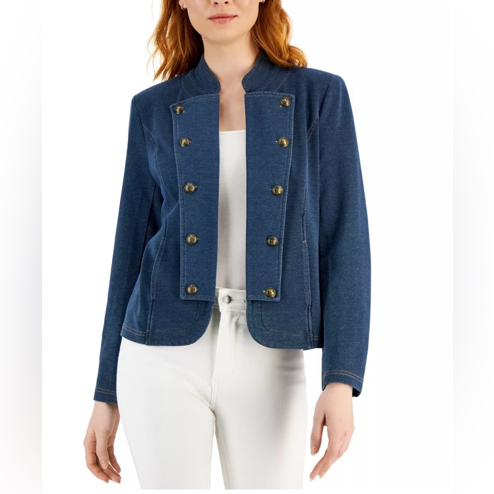 NWT TOMMY HILFIGER Knit Denim Band Jacket